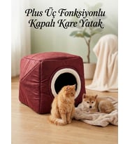 Plus Çok Fonksiyonlu Kare Yatak (Kırmızı)