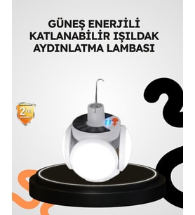 Northcity Katlanabilir 5 Kanatlı Solar Bahçe Lambası - Güneş Enerjili LED Aydınlatma