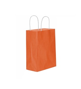 Kağıt Hediye Çantası Düz Renk Battal Boy 31X41 CM (25 Adet)  Turuncu