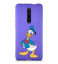 Xiaomi Redmi K20 Pro Soft Premier Kapak Donald Duck-C Tasarımlı Silikon Kılıf - Mor (Şeffaf)