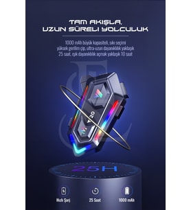 BT5.3 Stereo Su Geçirmez Kulaklık intercom Motosiklet İntercom Kask kulaklık RGB Işıklı Bluetooth