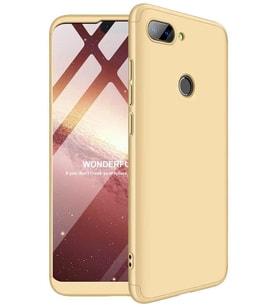 Xiaomi Mi 8 Lite Kılıf Zore Kamera Korumalı 360 Tam Koruma Ays (Gold)