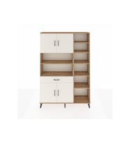 Arges Dolap 10 Raflı Tek Çekmeceli 4 Kapaklı 132x30x195 Çam-Aytaşı/Aytaşı