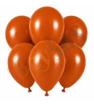 Yanık Turuncu Renk Lateks Retro Balon (30 cm) - 6 Adet