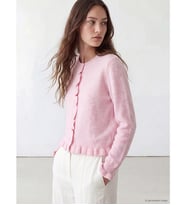 LCW Modest Pembe Bisiklet Yaka Kadın Triko Hırka
