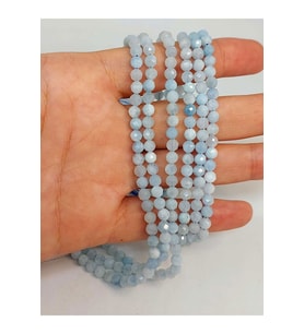 Bileklik Boy Akuamarin Taşı Faset Kesim Yarım Dizi 4mm (18CM UZUNLUĞUNDADIR)