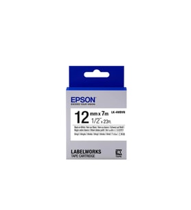 Epson LK-4WBVN  Vinil Beyaz Üzeri Siyah 12mm 7Metre Etiket