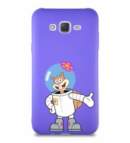 Samsung Galaxy J7 Soft Premier Kapak Sandy Tasarımlı Silikon Kılıf - Mor (Şeffaf)