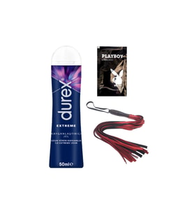 Durex Extreme AnalJel 50 ml + Kırmızı Püsküllü Deri Kırbaç + Hediye