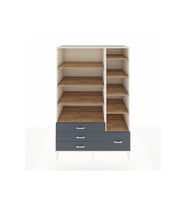 Kronos Dolap 9 Raflı 4 Çekmeceli  132x59x195 Aytaşı-Çam/Antrasit