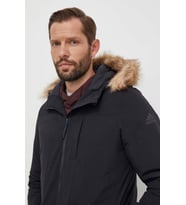 Adidas Paveric Fur Parka Opsiyonel Kürklü Kapüşonlu Regular Fit Uzun Erkek Mont Siyah