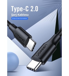 Type-C to Type-C Hızlı Şarj ve Data Kablosu, 2 Metre, Beyaz
