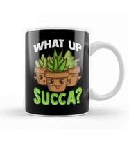 Cute What Up Succa Funny Succulent Punny Cactus Kupa Bardak Porselen