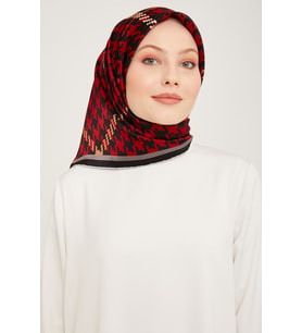 Armine Nostalji Serisi İpek Twill Eşarp 9000D-35 (Kırmızı)