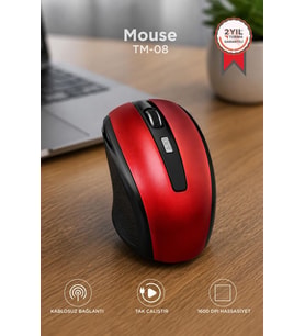 Torima Mouse Optik Kablosuz Fare TM08 Kırmızı