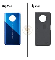 Infinix Note 7 Mavi Uyumlu Arka Kapak Arka Cam Batarya Pil Kapağı Lazer Kesim Back Cover