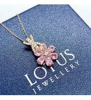 UNUTMA BENİ ÇİÇEĞİ KOLYE 925 Ayar Gümüş Kolye (Pembe)