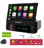 SOUNDWAY SW-10600 Android İndash Teyp 7 İnç 2+64GB Android 14 BT USB SD HD FM Mirrorlink Carplay (Siyah)