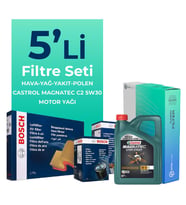 BOSCH Citroen DS5 1.6 Dizel Filtre Bakım Seti Castrol Motor Yağlı (2011-2013) 5 Li