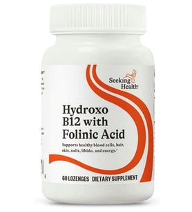 Seeking Health Hydroxo B12 with Folinic Acid 60 Lozenges Tablet- Non-Methylated Form of Folate.54.