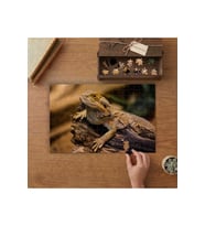 Ağaç Dalında Kertenkele Tasarımı 240 parça Ahşap Puzzle Ahşap Kutuda MP09966