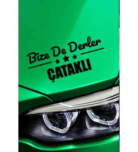 Van Çatak Siyah Araç Sticker  Van Bize De Derler  Çataklı 40x15 cm Oto Sticker