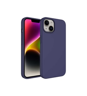 Apple iPhone 14 Plus Uyumlu Kılıf Sıvı Teknolojili Silinebilir Sert Zore Kivi Kapak (Lacivert)