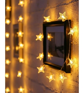 Mey İthalat® 5 Metre 20 Yıldızlı Led Işık Zinciri Daylight Beyaz Salon Oda Dekoru
