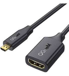 GoPro,DSLR, Bilgisayarlar, TV uyumlu Görüntü Data Veri Dönüştürücü çevirici Micro HDMI ve HDMI Kablo (Siyah)