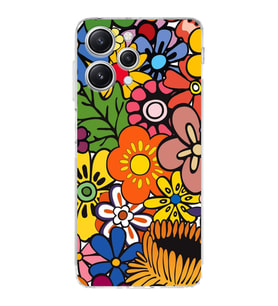 PrintiFy Xiaomi Redmi 12 ile Uyumlu Retro Color 2  Kamera Korumalı Şeffaf  Kılıf