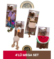Eastland Matatabive Catnipli Peluş Fare ve Şekerli-Catnipli Peluş Tavuk-Matatabili Peluş Fare-Catnipli Hışırtılı Peluş Karpuz Oyuncak 4'lü Set