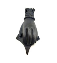 Antika Tarz Dekoratif Pirinç El Kapı Tokmağı, Taktak - 167x75 mm, Oksit