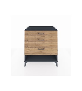 Kronos Şifonyer 3 Çekmeceli 88x59x96 Antrasit-Çam