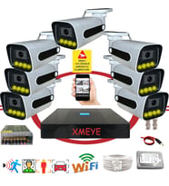 Bises 7 li Araç Yüz ve İnsan Tanımalı Hareket Algılayan 5 MP Lens 4 Warm Led Gece Renkli Gösteren Güvenlik Kamera Seti BS784W