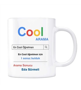 Öğretmenler Gününe Özel İsimli Arama Motoru Kupa Bardak - Cool Öğretmeni