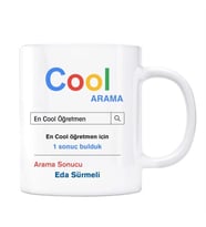 Öğretmenler Gününe Özel İsimli Arama Motoru Kupa Bardak - Cool Öğretmeni