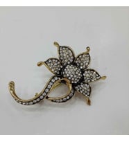 Aşina Gümüş Elmas Montur Tomurcuk Gül Broş - Swarovski Taşlı  Sevgiliye Hediye