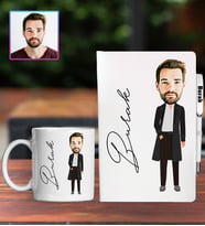 Kişiye Özel Karikatür Tasarım Defter Kalem Kupa Hediye Seti 96192