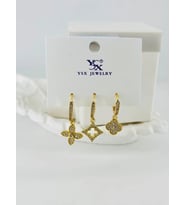 Zirkon Taşlı Üçlü Kombin Küpe - Kp00408