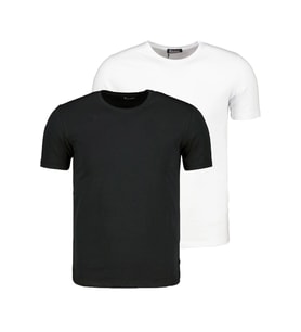 İKİLİ SET T8569 DEWBERRY BİSİKLET YAKA ERKEK T-SHIRT-SİYAH-BEYAZ (Siyah - Beyaz)