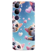 Vivo V40 Lite Kılıf Boutique Baskılı Resimli Kalp ve Kedi Pcode -035