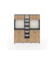 Arges Gardrop 14 Raflı 2 Çekmeceli 2 Askılı 220x30x243 Antrasit-Çam