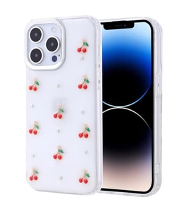 Coverzone Apple iPhone 14 Pro ile uyumlu K?l?f Airbag K�?eli 2mm Kamera �?k?nt? Korumal? Simli ?effaf Bask?l? Z-Kutup Kapak Kiraz