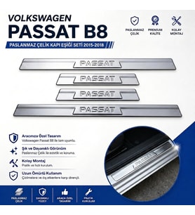 Volkswagen Passat B8 Krom Kapı Eşiği 2015-2018 Arası P.Çelik