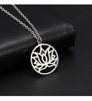 Lotus Çiçeği  Gümüş Kolye