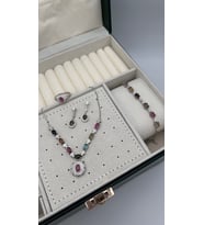 925 ayar gümüş turmalin taşlı set
