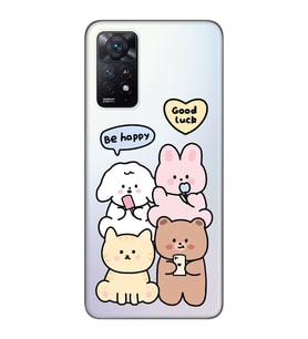 Redmi Note 12 Pro 4G Uyumlu Sevimli Ayıcıklar Desenli Şeffaf Telefon Kılıfı