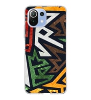 Xiaomi Mi 11 Lite Uyumlu Kapak Soyut Grafiti Tasarımlı Şeffaf Silikon Kılıf
