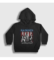Presmono Unisex Çocuk Siyah Go Ramones Kapüşonlu Sweatshirt 169637tt