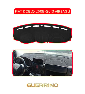 FIAT Doblo 2008-2013  Modellerine Uygun AirbagTORPİDO KORUMA HALISI KIRMIZI KENAR